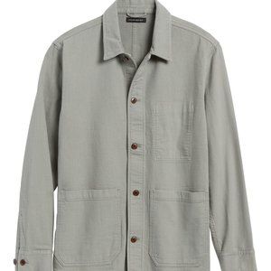 Banana Republic Shirt Jacket, Sage Green, slim, size Large